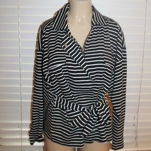 Chico's 2 zip up belted light stretch jacket